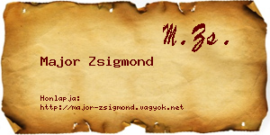 Major Zsigmond névjegykártya